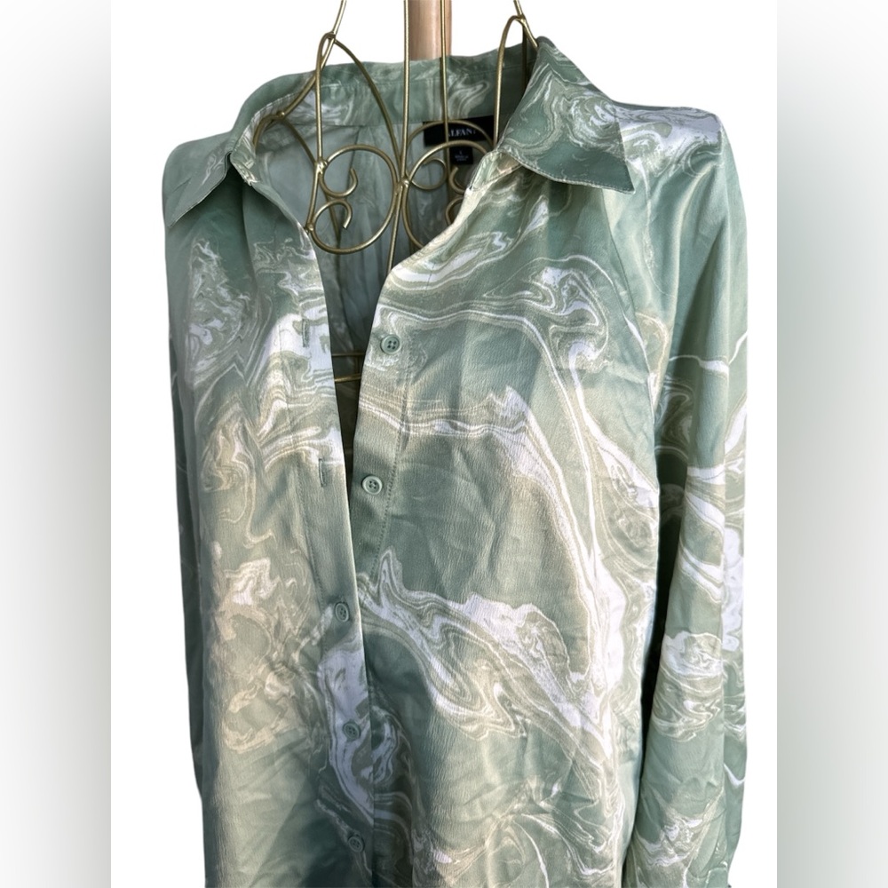 Alfani Satin Button Up Shirt/Blouse